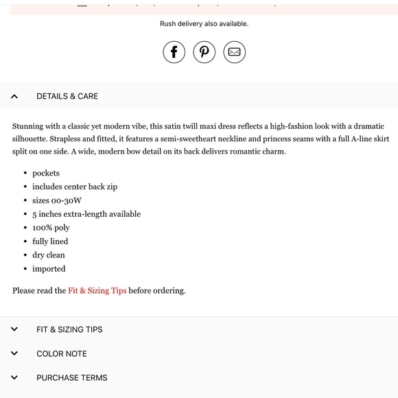 ALFRED SUNG Strapless A-Line Modern Bow Pockets Satin Pink Maxi Dress NWT size 0 - Picture 15 of 15